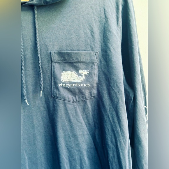 VINEYARD VINES mens small dark blue / grey long sleeve hooded top - Picture 2 of 6